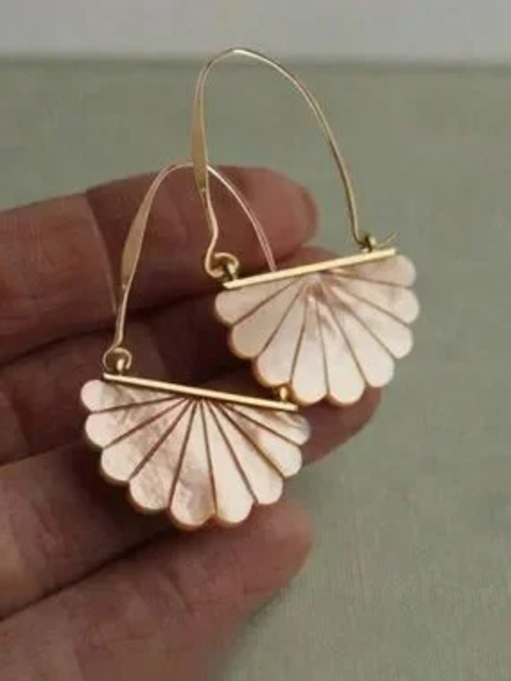 Solenne Blush Shell Drop Earrings